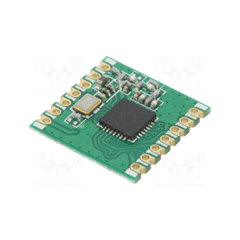 1 pcs x HOPE MICROELECTRONICS - RFM69CW-433S2 - Module: RF, FM transceiver, FSK, 433.92MHz, SPI, -120dBm, 13dBm, SMD