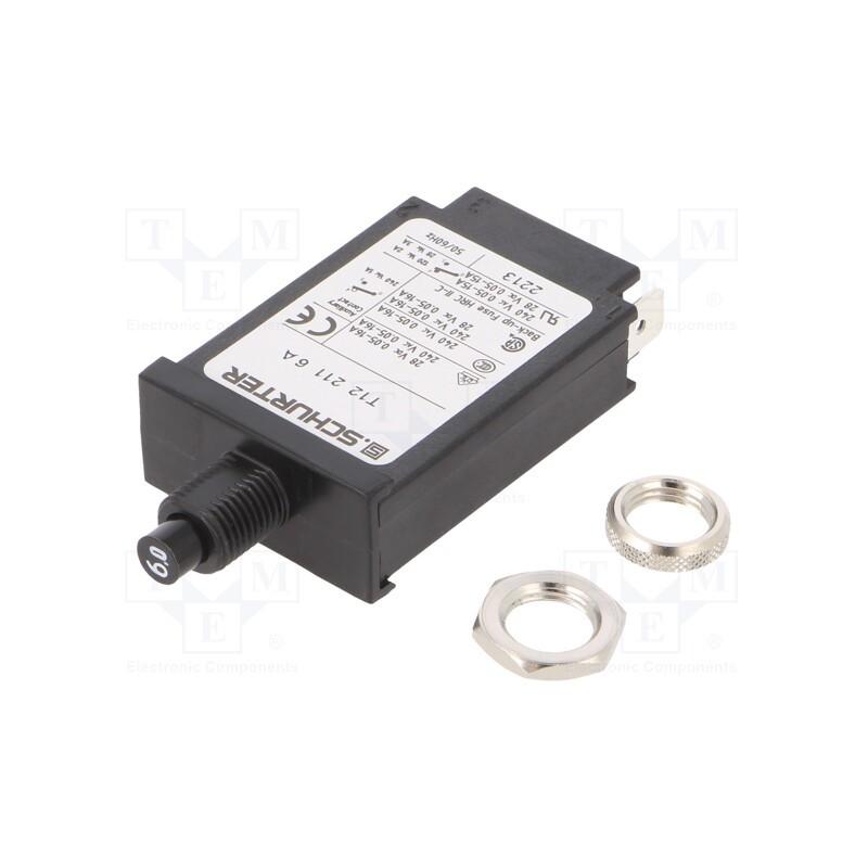 1 pcs x SCHURTER - 4410.0066 - Circuit breaker, 6A, MCB