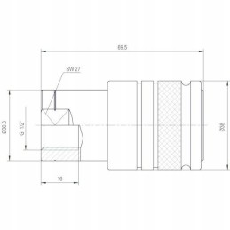 Skpf12c08n quick connector skp f internal thread 1 2