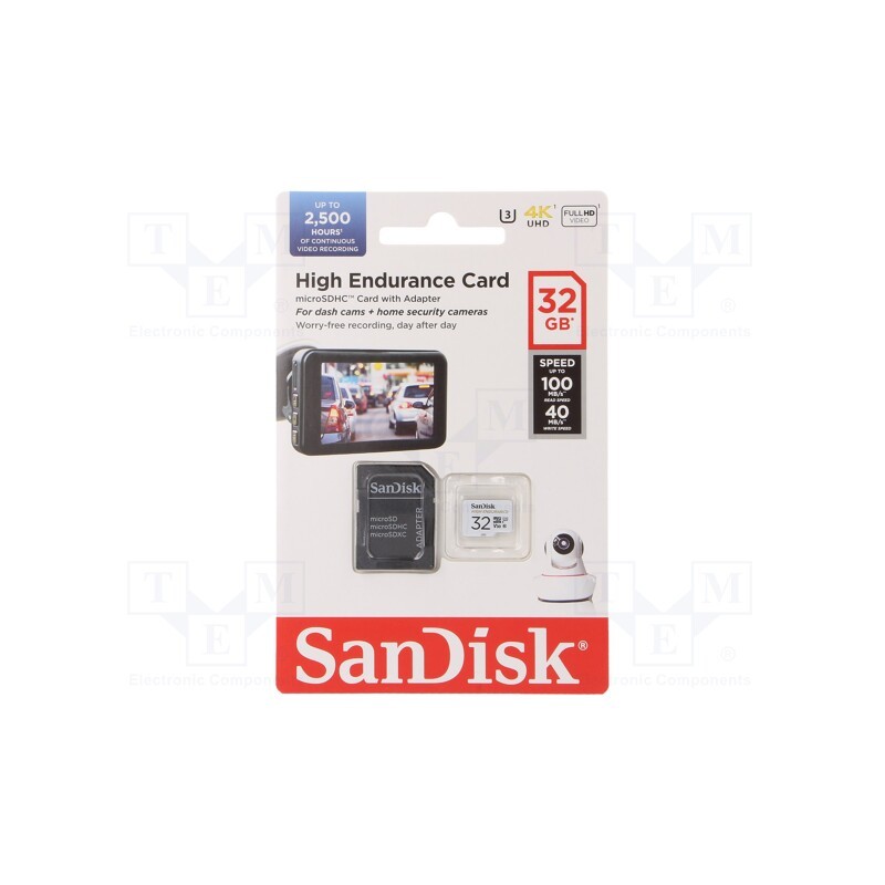 1 pcs x SANDISK - SDSQQNR-064G-GN6IA - Memory card, microSDXC, R: 100MB/s, W: 40MB/s, UHS I U3 V30, 64GB