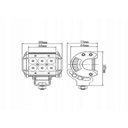 Halogen flood work lamp 6led 18w 1800lm 4x4
