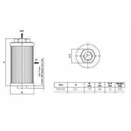 Hydraulic suction filter str0704 sg1 m90 197926