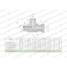Asymmetrical hydraulic tee inch bba 1