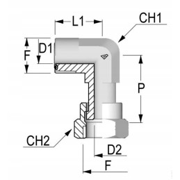 Elbow connector 1 orfs m fm
