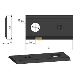 Lawn mower blade 97x50x4 19 jf stoll warynski