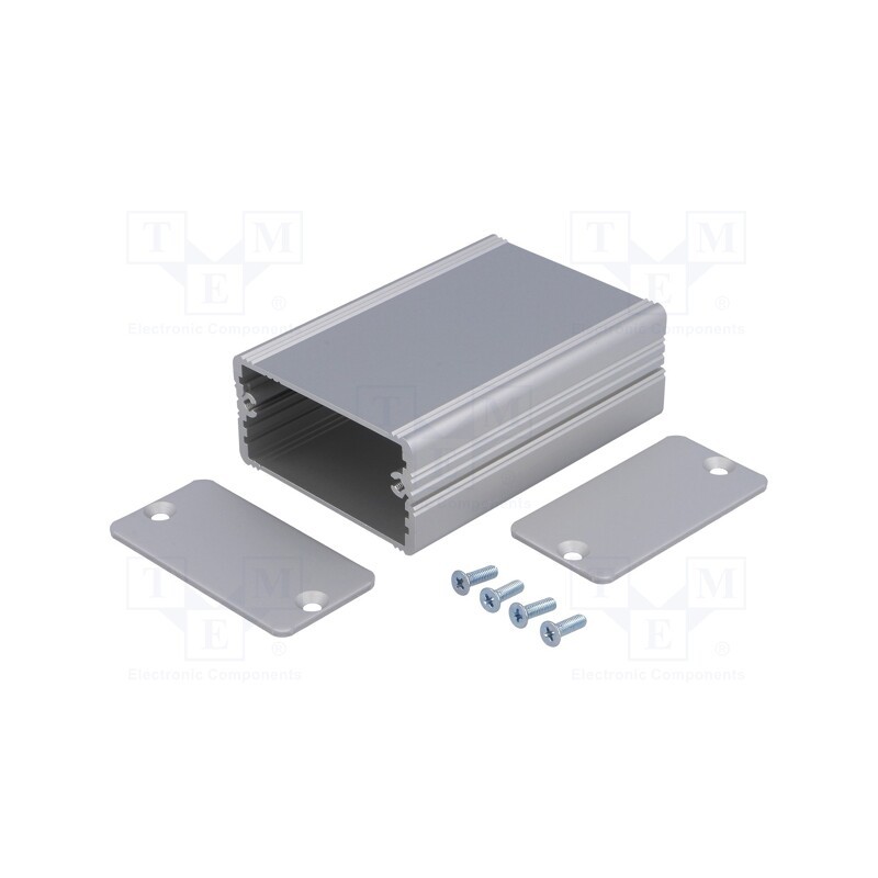 1 pcs x FISCHER ELEKTRONIK - AKG 55 28 80 ME - Enclosure: with panel, AKG, X: 55mm, Y: 80mm, Z: 28mm, aluminium, grey