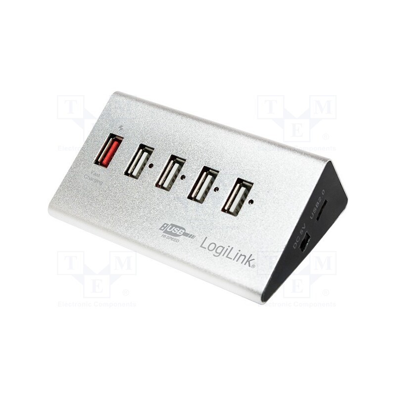 1 pcs x LOGILINK - UA0224 - Hub USB, USB 2.0, PnP and hot-plug,smart IC, Number of ports: 5