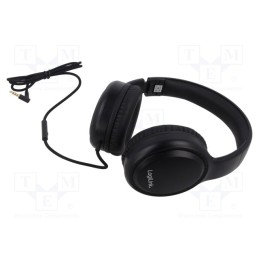 1 pcs x LOGILINK - HS0057 - Headphones with microphone, black, Jack 3,5mm, 1.2m, 100÷10000Hz