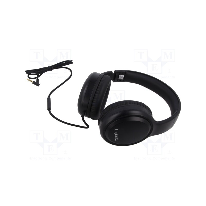 1 pcs x LOGILINK - HS0057 - Headphones with microphone, black, Jack 3,5mm, 1.2m, 100÷10000Hz
