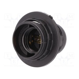 1 pcs x PAWBOL - D.3006 - Lampholder: for lamp, E27, with flange, Body: black, Ø: 41mm, L: 61mm