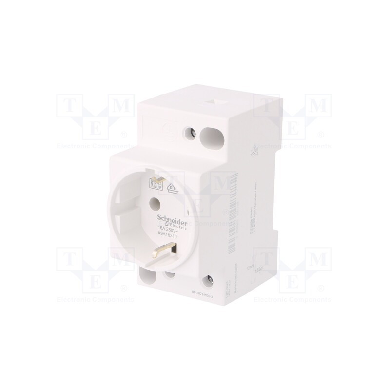 1 pcs x SCHNEIDER ELECTRIC - A9A15310 - F-type socket (Schuko), 250VAC, 16A, for DIN rail mounting