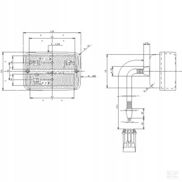 Rectangular LED marker lamp 12 24v with cable