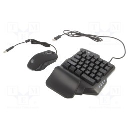 1 set x GEMBIRD - GGS-IVAR-TWIN - Gaming kit, black, USB A, wired,US layout, 1.8m, No.of butt: 7