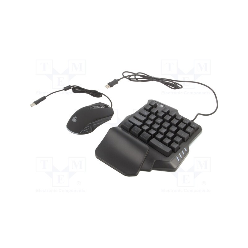 1 set x GEMBIRD - GGS-IVAR-TWIN - Gaming kit, black, USB A, wired,US layout, 1.8m, No.of butt: 7