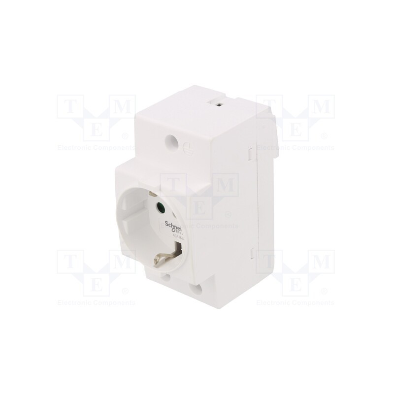 1 pcs x SCHNEIDER ELECTRIC - A9A15303 - F-type socket (Schuko), 250VAC, 16A, for DIN rail mounting