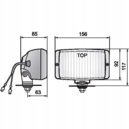 Halogen rectangular work lamp LPR3 21782 white