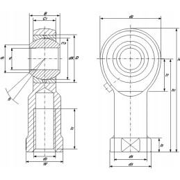 Cylinder eye with right internal thread OE 8