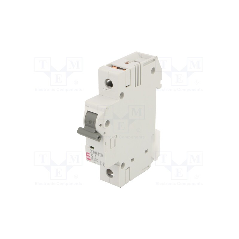 1 pcs x ETI POLAM - ETIMAT 6 1P C1 - Circuit breaker, 230/400VAC, Inom: 1A, Poles: 1, Charact: C, 6kA