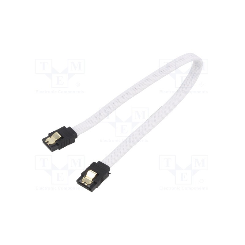 1 pcs x SAVIO - SAVGAK-05 - Cable: SATA, SATA plug,both sides, 0.5m, SATA III, white, 6Gbps