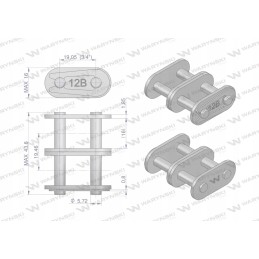 Chain lock, straight plate, z12b 2 r2 3 4 warin
