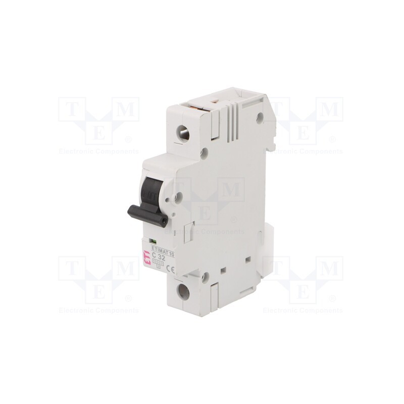 1 pcs x ETI POLAM - ETIMAT 10 1P C32 - Circuit breaker, 230/400VAC, Inom: 32A, Poles: 1, Charact: C, 10kA