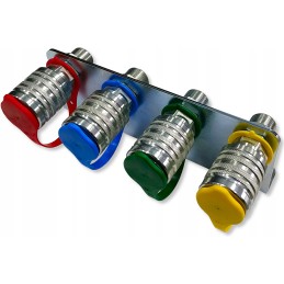 Mounting board for four quick connectors, Euro sockets