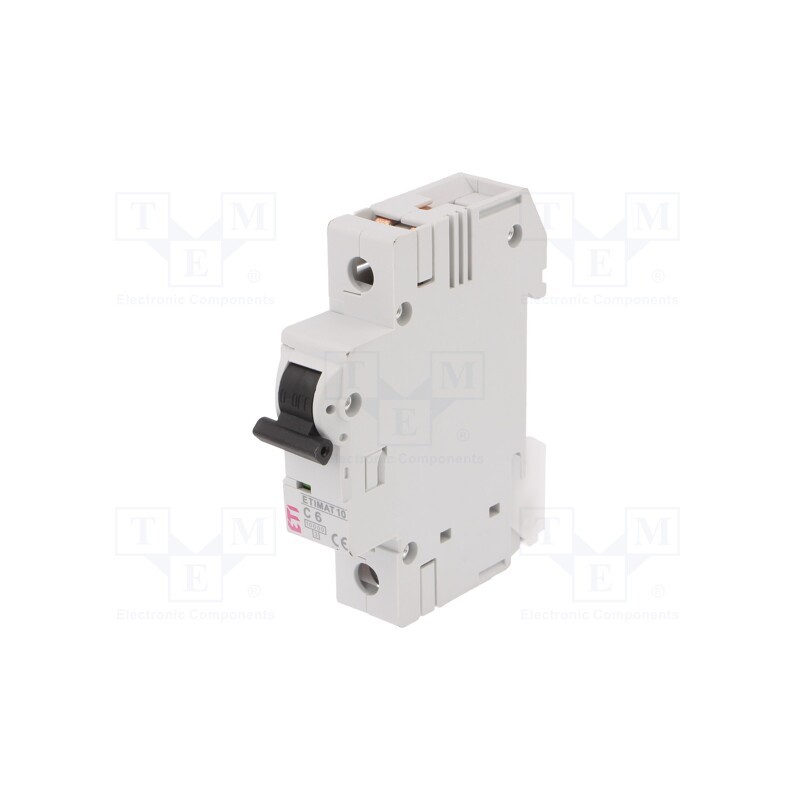 1 pcs x ETI POLAM - ETIMAT 10 1P C6 - Circuit breaker, 230/400VAC, Inom: 6A, Poles: 1, Charact: C, 10kA