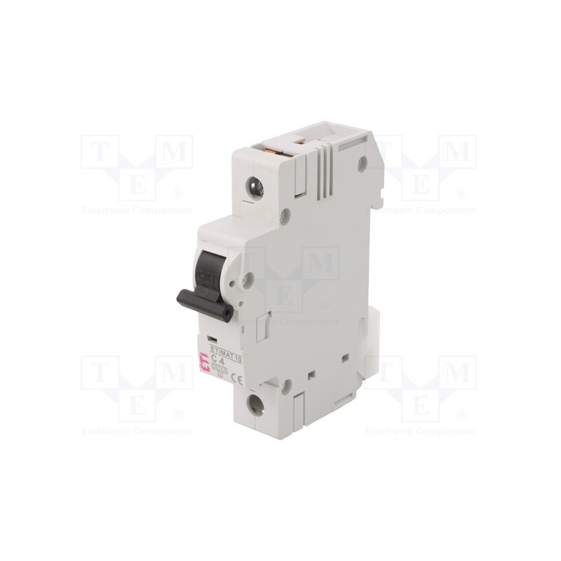 1 pcs x ETI POLAM - ETIMAT 10 1P C4 - Circuit breaker, 230/400VAC, Inom: 4A, Poles: 1, Charact: C, 10kA