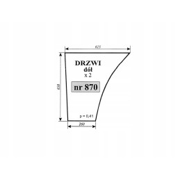 Lower door glass massey ferguson 870 3477778m1