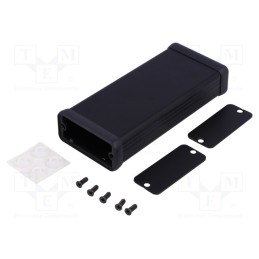 1 pcs x HAMMOND - 1455C1201BK - Enclosure: with panel, 1455, X: 54mm, Y: 120mm, Z: 23mm, aluminium