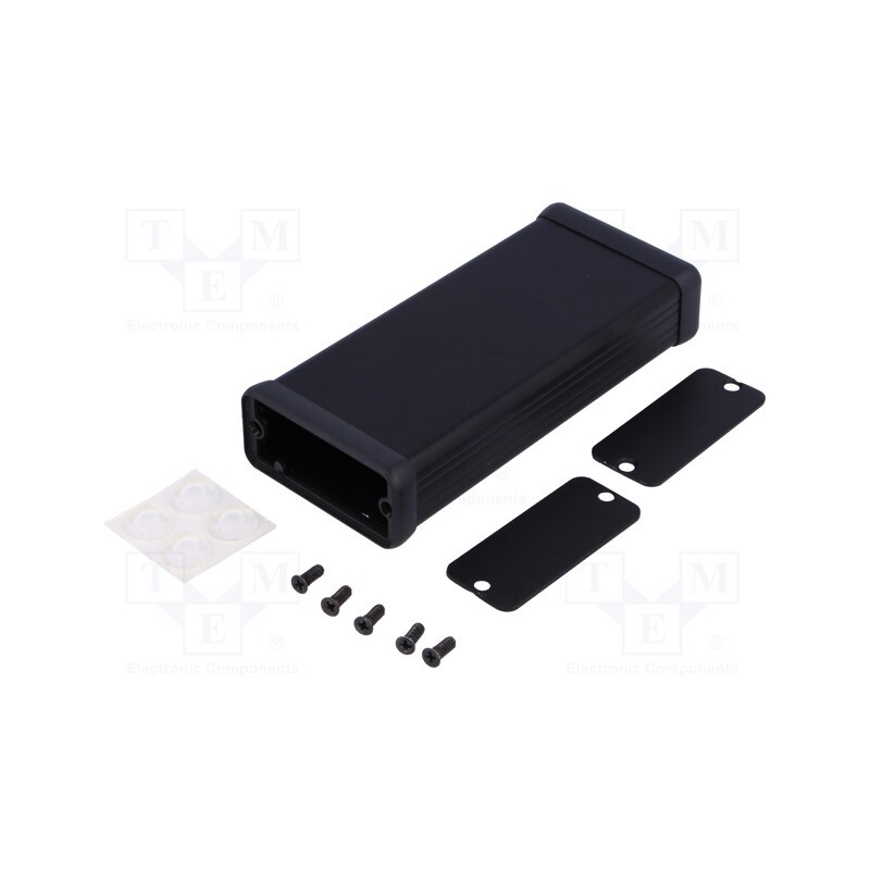 1 pcs x HAMMOND - 1455C1201BK - Enclosure: with panel, 1455, X: 54mm, Y: 120mm, Z: 23mm, aluminium