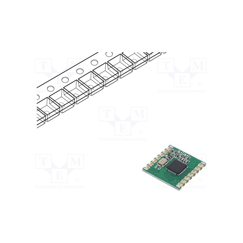 1 pcs x HOPE MICROELECTRONICS - RFM69CW-868S3 - Module: RF, FM transceiver, FSK,GFSK,GMSK,MSK,OOK, 868MHz, SPI