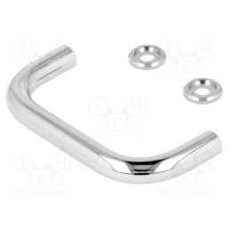 1 pcs x ELESA+GANTER - GN 425-8-64-CR - Handle, chromium plated steel, black, H: 35mm, Mounting: M4 screw