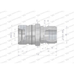 Hydraulic quick connector, screw-on G1 2 socket