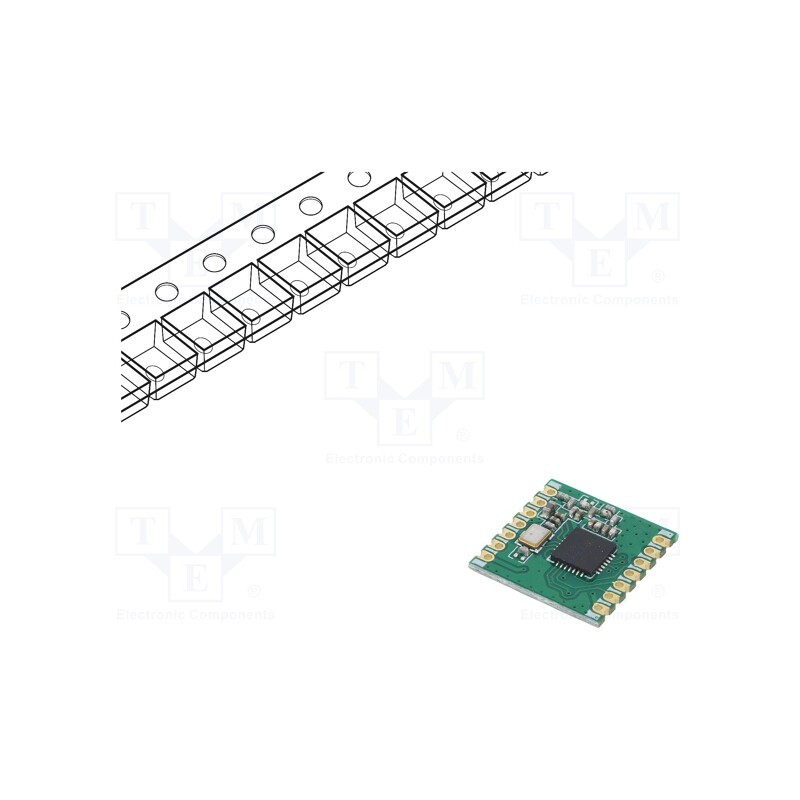 1 pcs x HOPE MICROELECTRONICS - RFM69CW-433S3 - Module: RF, FM transceiver, FSK,GFSK,GMSK,MSK,OOK, 433.92MHz, SPI