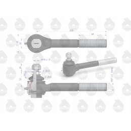 Long left ball joint with nut C 385 Ursus