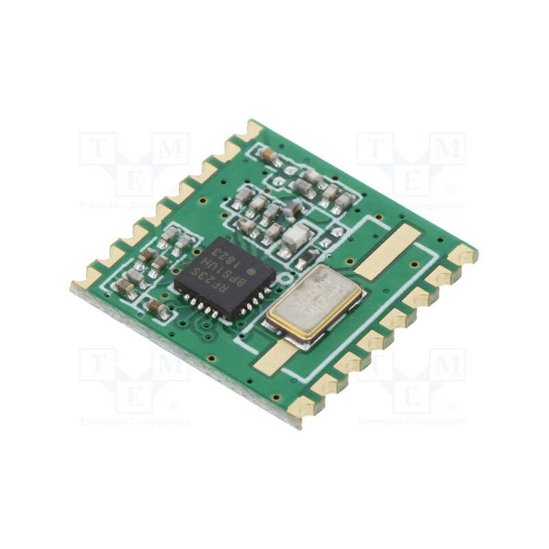 1 pcs x HOPE MICROELECTRONICS - RFM23B-433S2 - Module: RF, FM transceiver, FSK, 433.92MHz, SPI, -121dBm, 13dBm, SMD