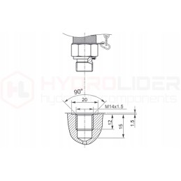 M14x1 5 pressure measurement cable, 250bar manometer