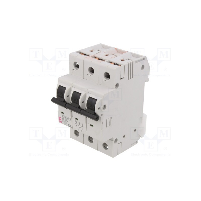 1 pcs x ETI POLAM - ETIMAT 10 3P B25 - Circuit breaker, 230/400VAC, Inom: 25A, Poles: 3, Charact: B, 10kA