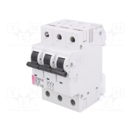 1 pcs x ETI POLAM - ETIMAT 10 3P B16 - Circuit breaker, 230/400VAC, Inom: 16A, Poles: 3, Charact: B, 10kA