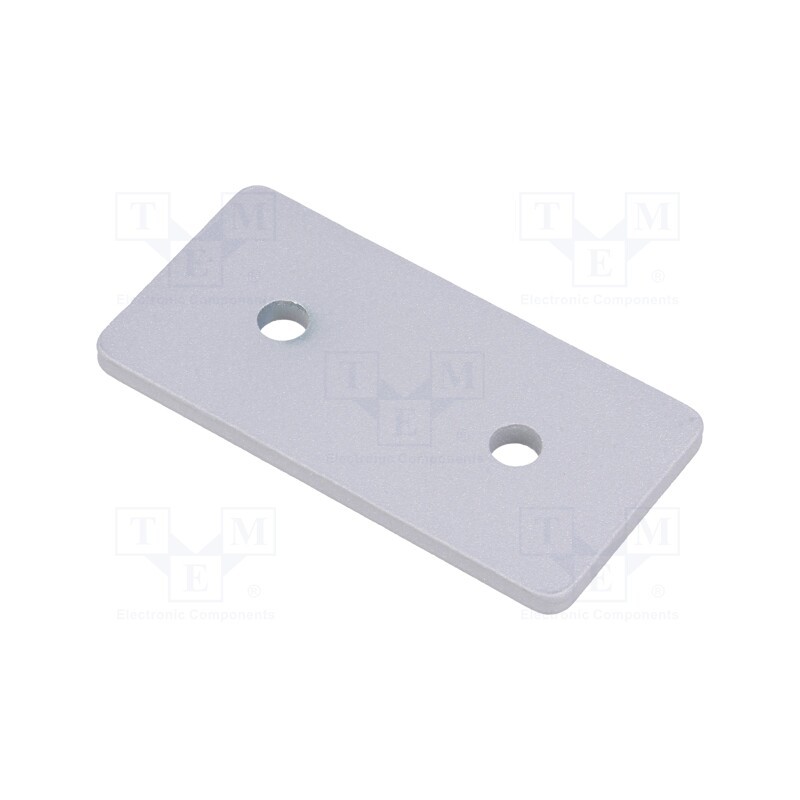 1 pcs x ELESA+GANTER - GN 967-45-90-F-2-SR - Flat bar, for profiles, W: 45mm, L: 90mm, steel, Size: 45mm, silver
