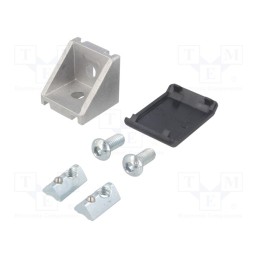1 pcs x ELESA+GANTER - GN 961-30-6-30-30-B-MT - Angle bracket, for profiles, Width of the groove: 6mm, W: 28mm