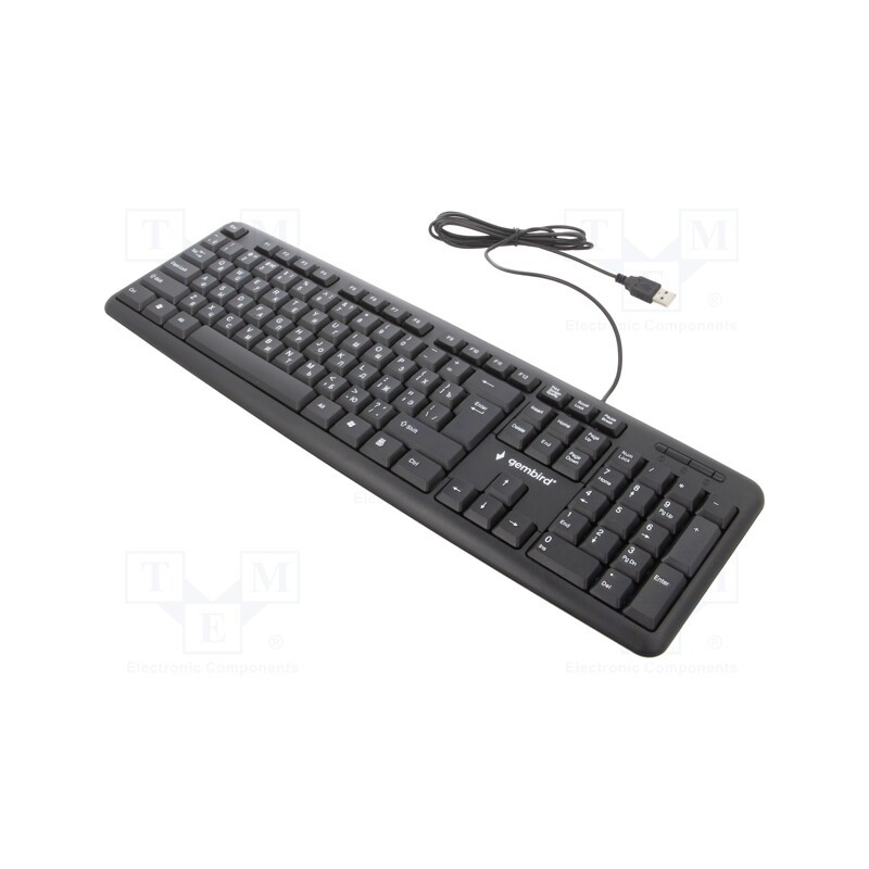 1 pcs x GEMBIRD - KB-U-103-RU - Keyboard, black, USB A, wired,RU layout, 1.5m