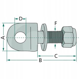 Eyebolt 125mm 24mm 65mm 53mm granite