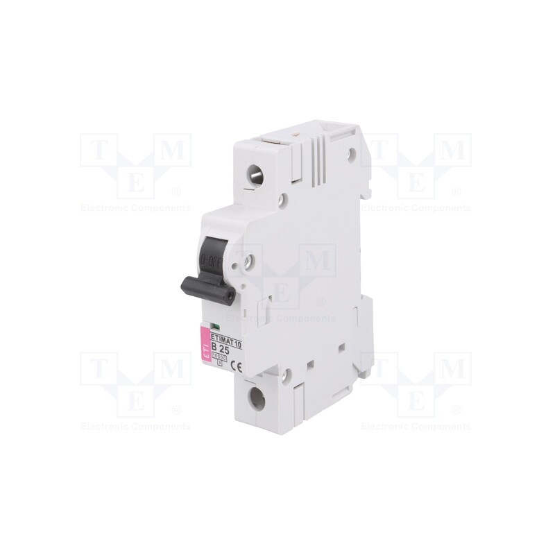 1 pcs x ETI POLAM - ETIMAT 10 1P B25 - Circuit breaker, 230/400VAC, Inom: 25A, Poles: 1, Charact: B, 10kA
