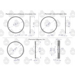 Set of piston rings 1 piston k11437 c 330