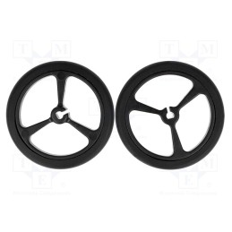 1 set x POLOLU - POLOLU WHEEL 40×7MM - BLACK - Wheel, black, Shaft: D spring, push-in, Ø: 40mm, Shaft dia: 3mm