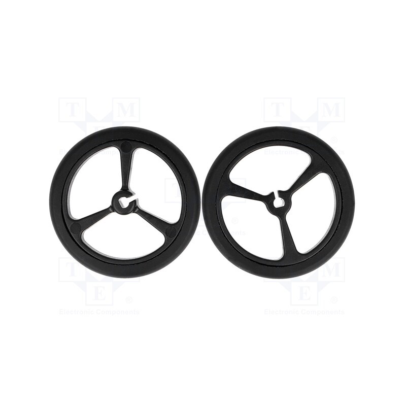 1 set x POLOLU - POLOLU WHEEL 40×7MM - BLACK - Wheel, black, Shaft: D spring, push-in, Ø: 40mm, Shaft dia: 3mm