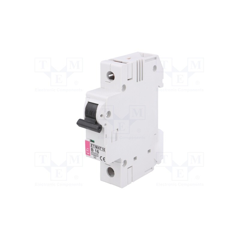 1 pcs x ETI POLAM - ETIMAT 10 1P B16 - Circuit breaker, 230/400VAC, Inom: 16A, Poles: 1, Charact: B, 10kA