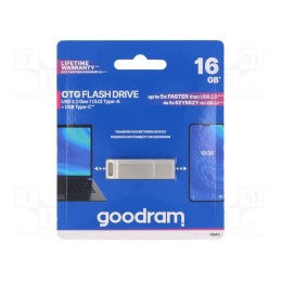 1 pcs x GOODRAM - ODA3-0160S0R11 - Pendrive, USB 3.2, 16GB, R: 60MB/s, W: 20MB/s, USB A, silver